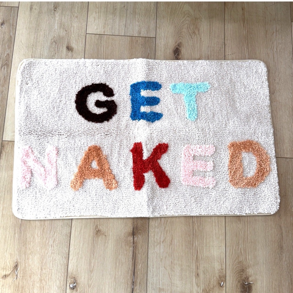 Abound Lifestyle Get Naked Bath Mat Tufted Microfiber Non-Slip Rug 32x20 Cream - Picture 4 of 8